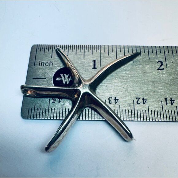 Sterling Silver 925 Starfish Pendant Unique Nautical Jewelry 9.13 Grams No Chain - Picture 7 of 9